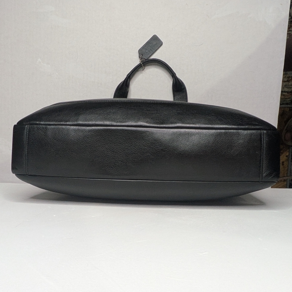Coach Hampton F54801 Black Leather Briefcase Laptop Crossbody Bag Business Tote - Picture 8 of 16